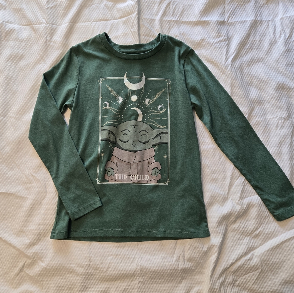 Star Wars Green Long Sleeve Tee with The Child Design
